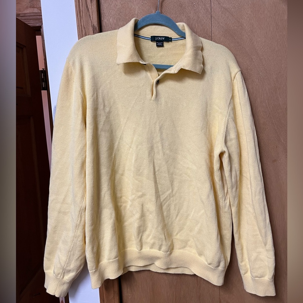 J. Crew Men's Soft Yellow Crewneck Sweater
